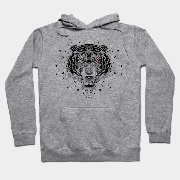 Traditional tattoo tiger Hoodie by Blacklinesw9